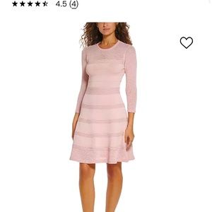 Women's Pointelle-Trimmed Knit Dress Blush Pink